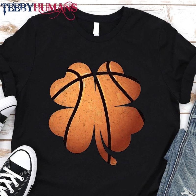 St Patricks Day Boys Men Play Basketball Shamrock T-Shirt Hoodie