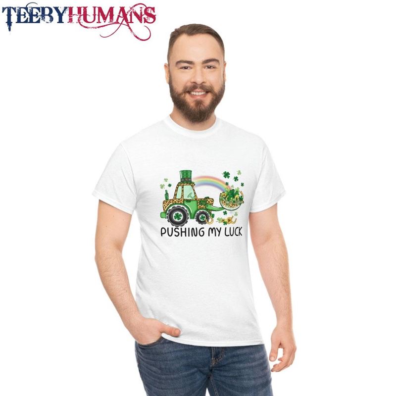 St Patrick’s Day Bulldozer Shirt Patricks Lucky Rainbow T-Shirt Unisex