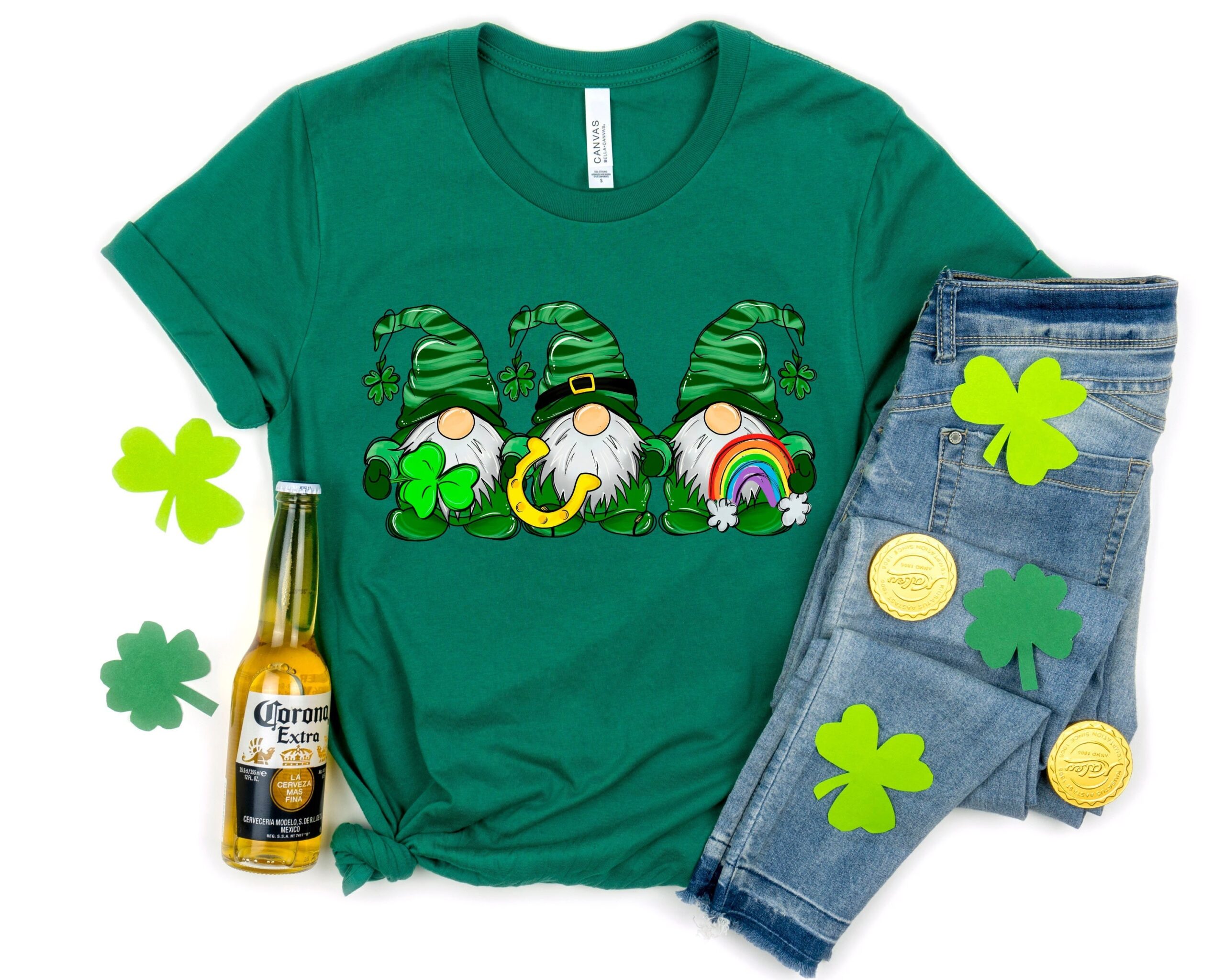 St Patricks Day Gnomes Shamrock Family Matching Shirt