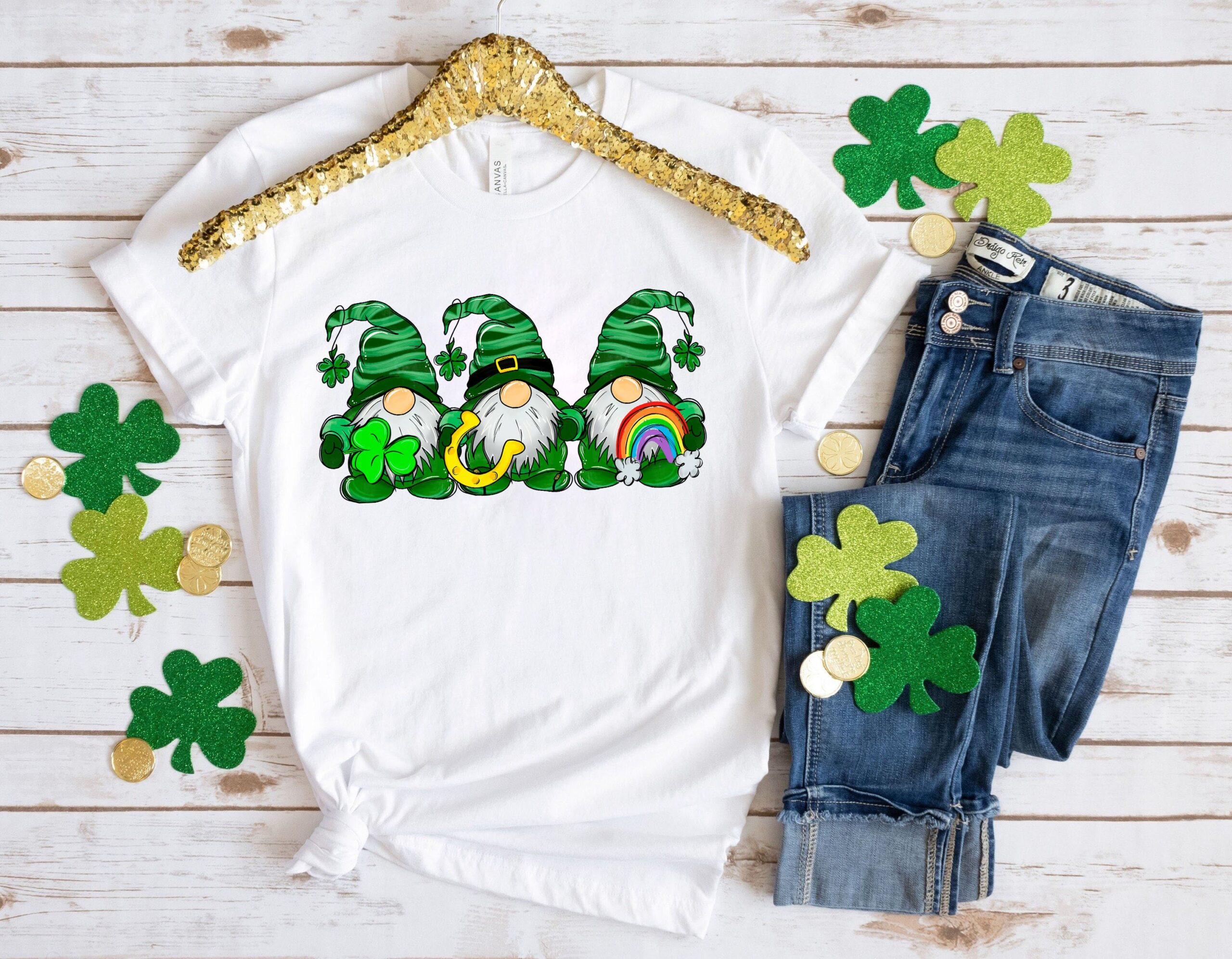 St Patricks Day Gnomes Shamrock Family Matching Shirt