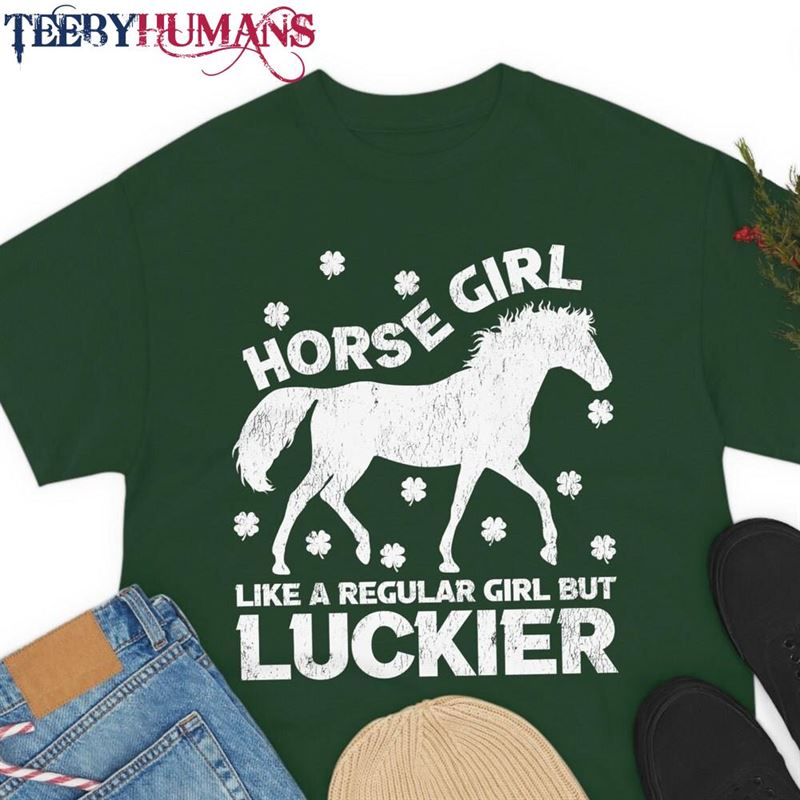 St Patrick’s Day Horse Girl T-Shirt Equestrian Lover Unisex