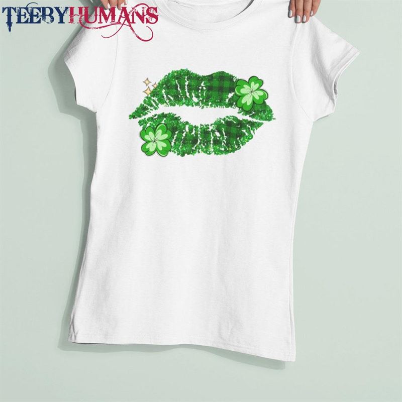 St Patricks Day Lips Ladies T-Shirt Paddys Womens Girls Tees Girl Shirts Unisex