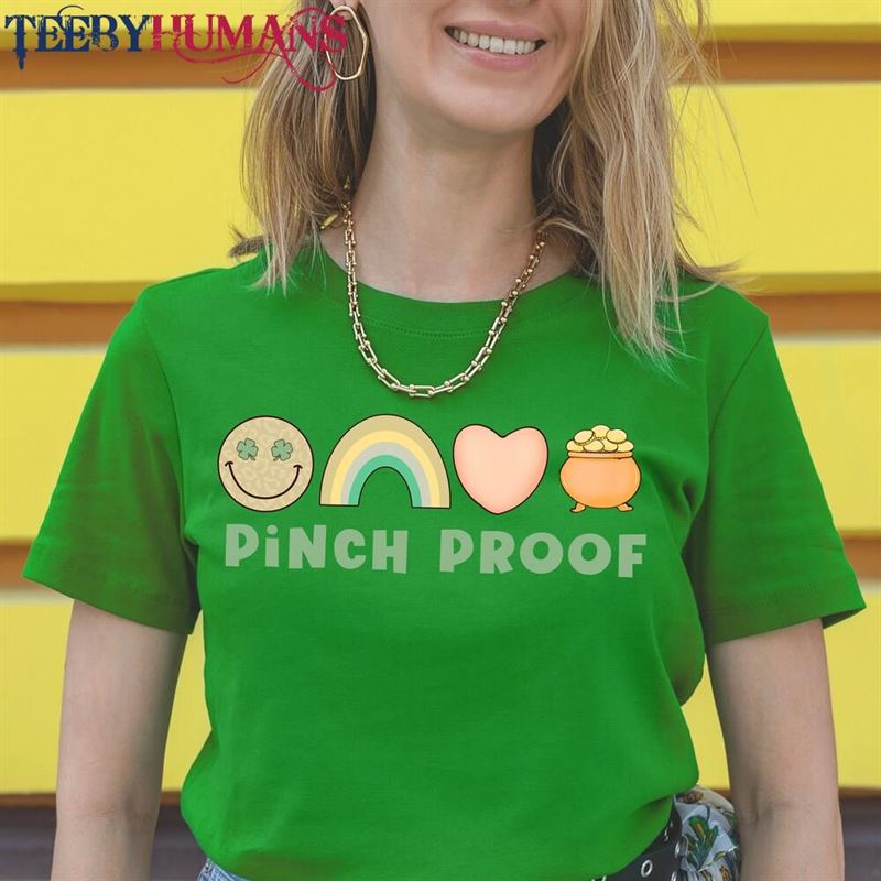 St Patricks Day Pinch Proof Tshirt Shamrock Sweatshirt Four Leaf Clover Tees Unisex