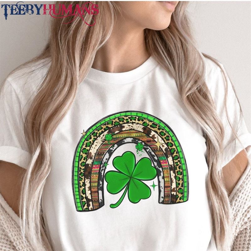 St Patricks Day Shamrock Rainbow Shirt Unisex Sweatshirt