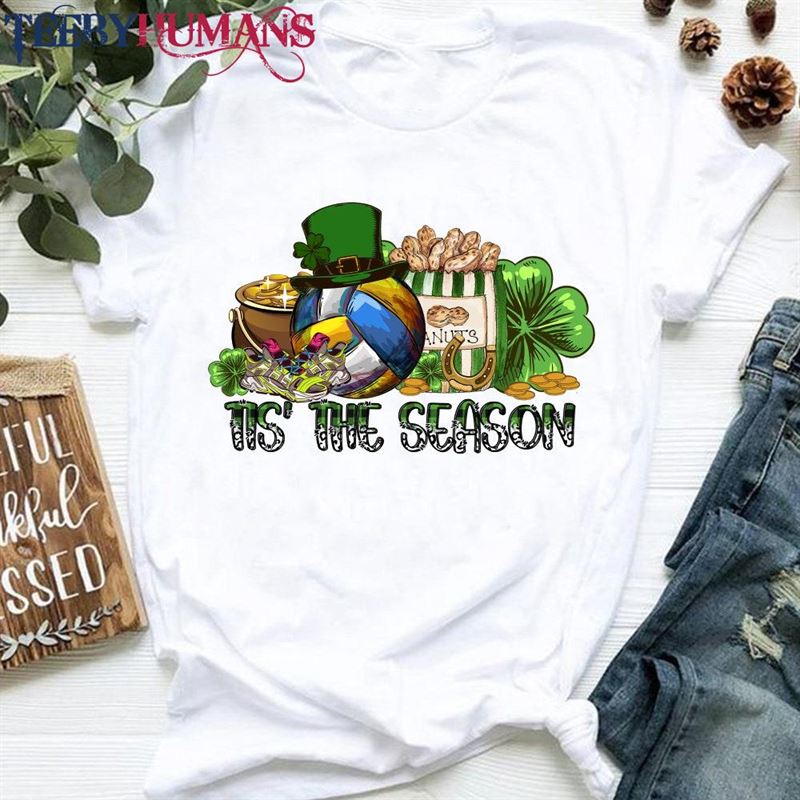 St Patrick’s Day T-Shirt Shamrock Gift For Volleyball Player Sweatshirt Hoodie