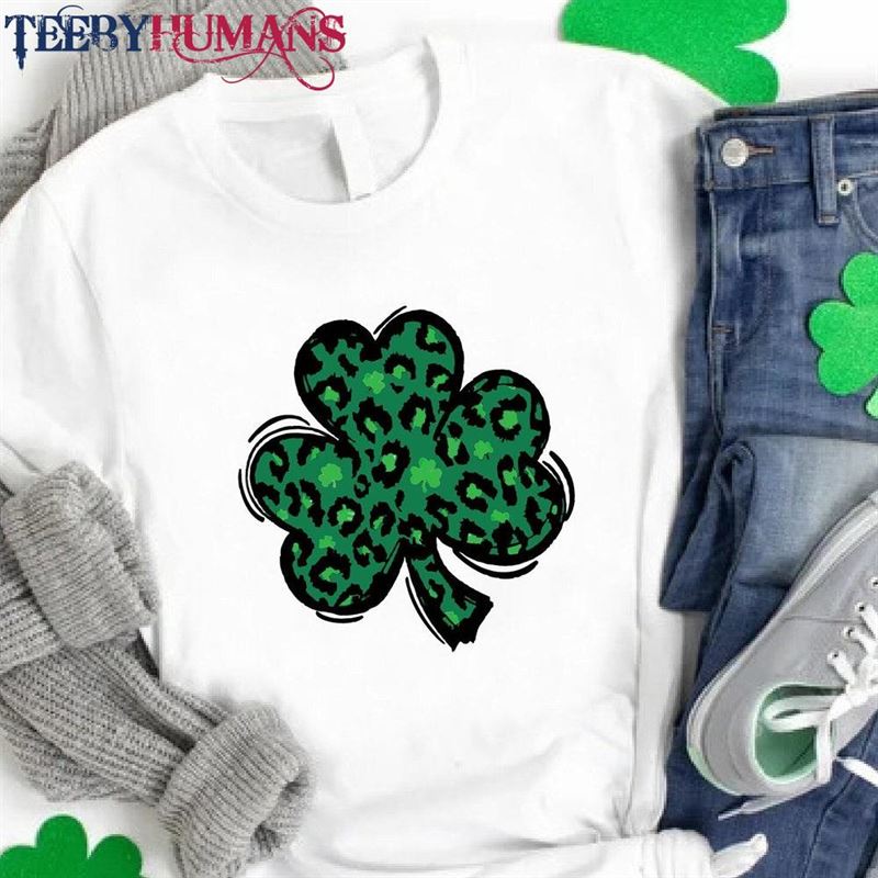 St Patricks Day Women Shirt Ladies Leopard Gift Paddys Tee Unisex Classic