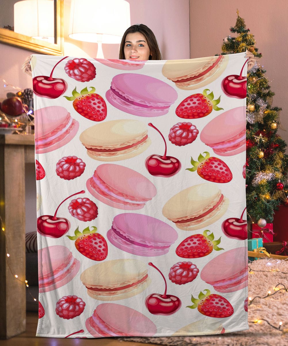 Strawberry Cherry Macaroons Strawberry Blanket