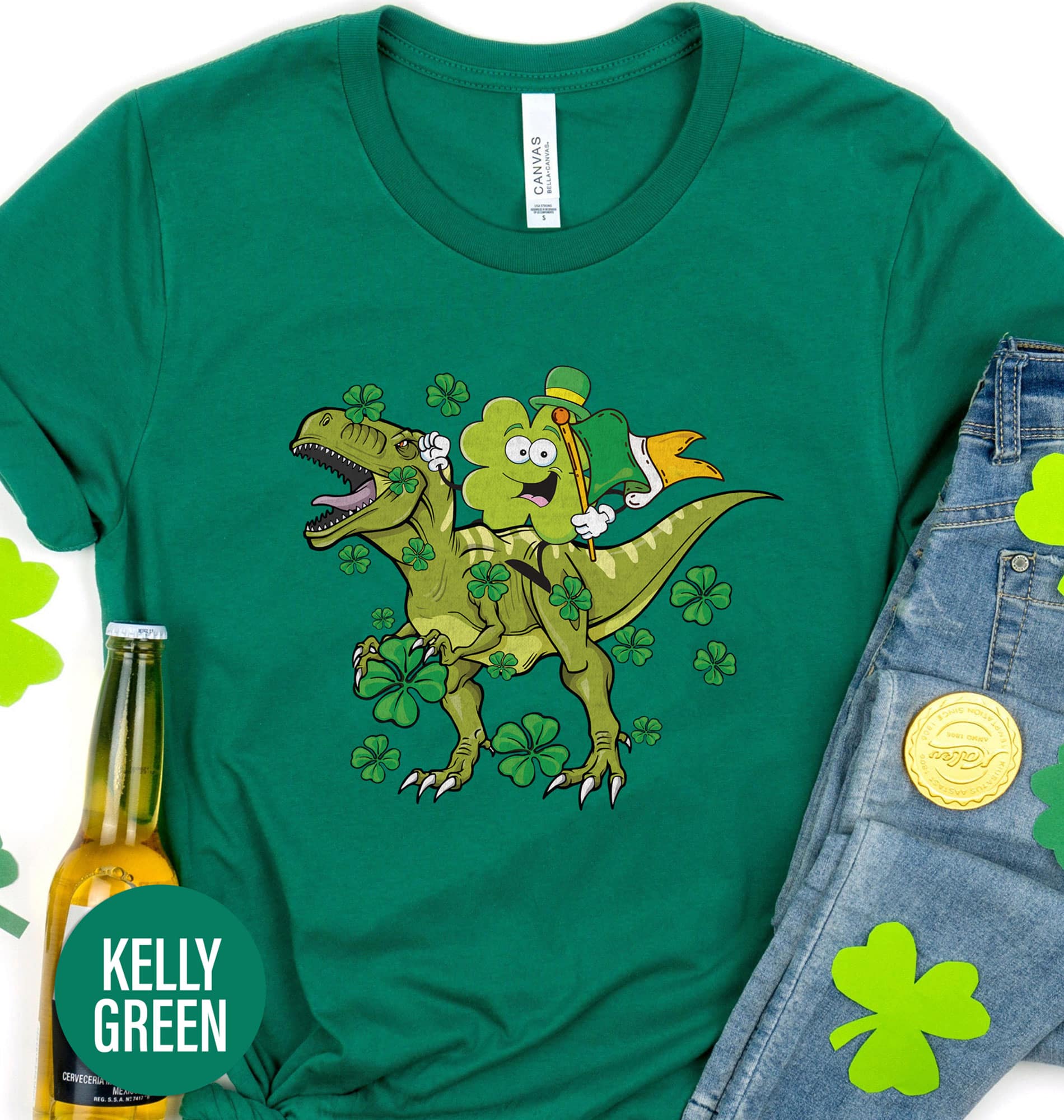 T-RexClover St. Patrick’s Day T shirt