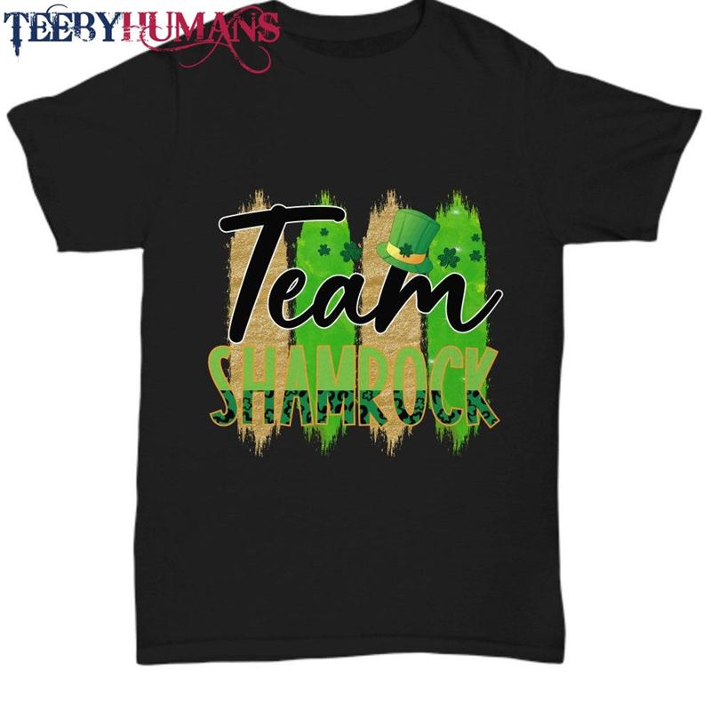 Team Shamrock Black Tee Novelty St Patrick’s Gift T Sweatshirt T-Shirt