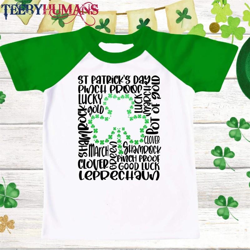 Womens St Pattys Shirt Glitter Shamrock Tee Patricks Day Unisex Classic