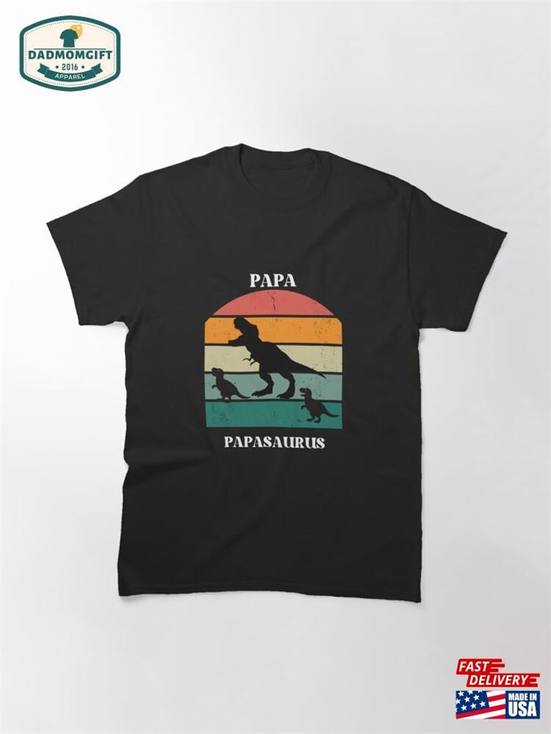 Quot Papasaurus Deluxe Cool Papa Dinosaur T-Shirt Unisex