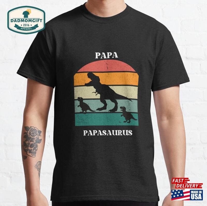 Quot Papasaurus Deluxe Cool Papa Dinosaur T-Shirt Unisex