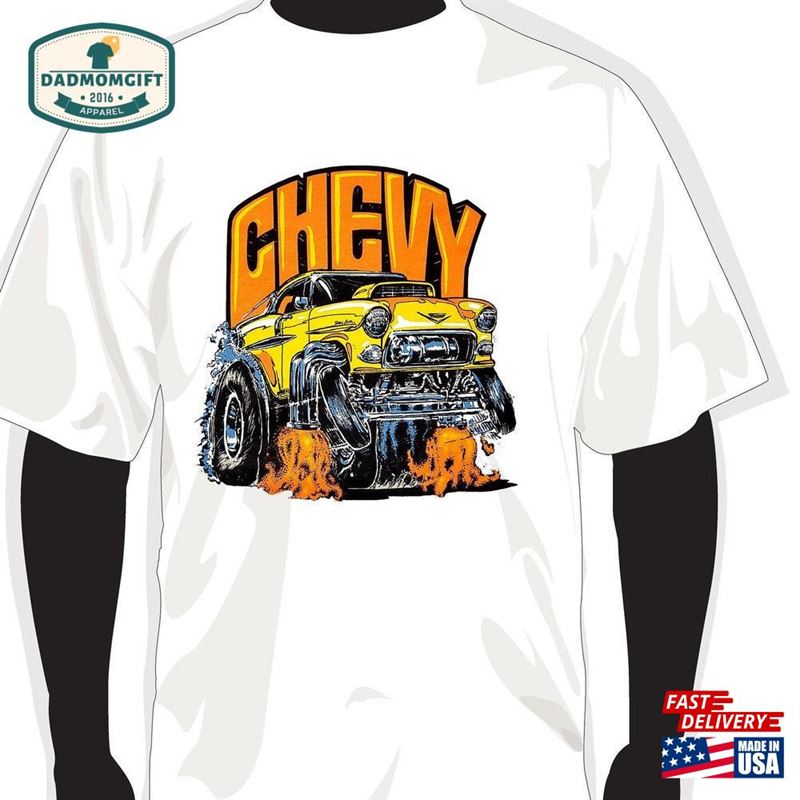 1955 Chevy White Short Sleeve T-Shirt Unisex