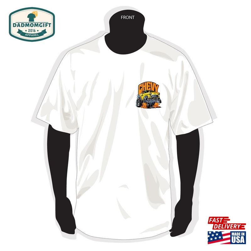 1955 Chevy White Short Sleeve T-Shirt Unisex