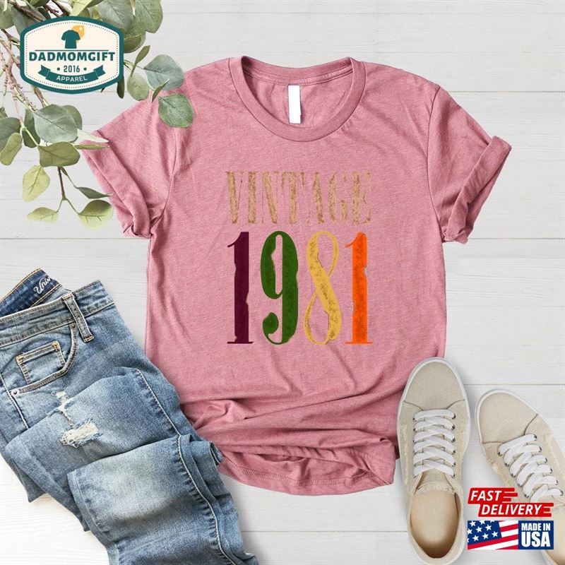 1981 Shirt Vintage Birthday 42Nd For Women Hoodie Sweatshirt