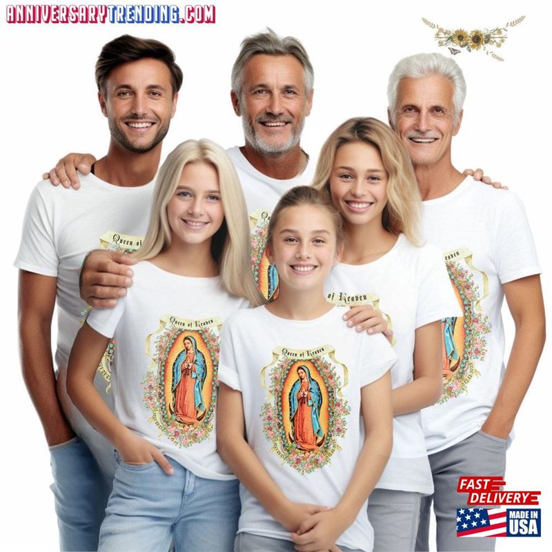 2023 Matching Family Group Our Lady Of Guadalupe T-Shirt Celebration Virgen De 492 Aniversary Mom And Me Unisex Classic – Bipubunny Store