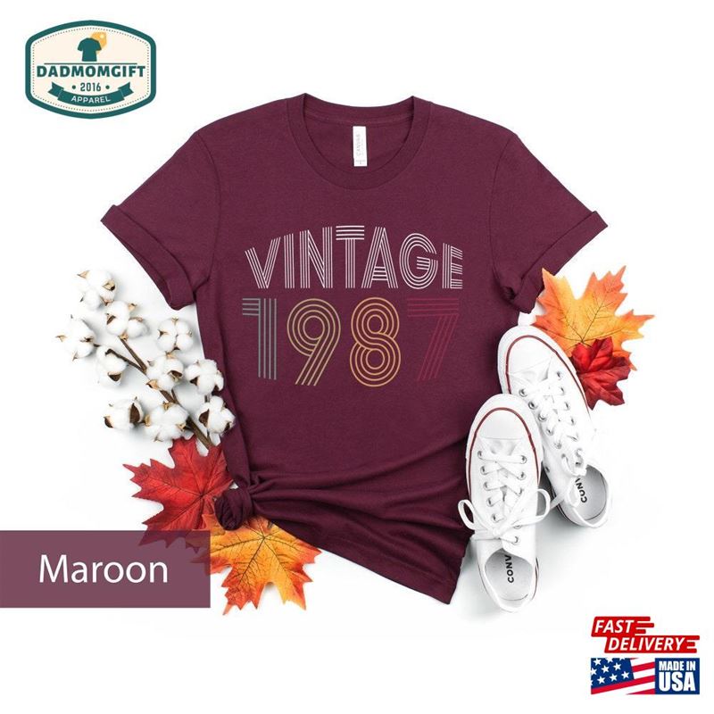 35Th Birthday Shirt Vintage 1987 Retro Gift T-Shirt Sweatshirt