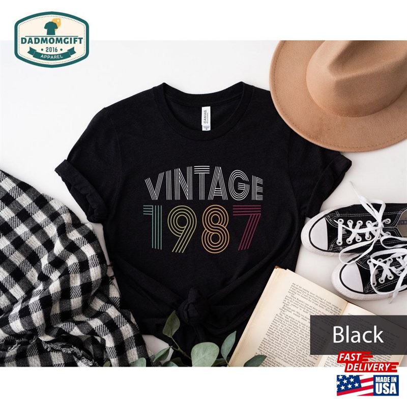 35Th Birthday Shirt Vintage 1987 Retro Gift T-Shirt Sweatshirt