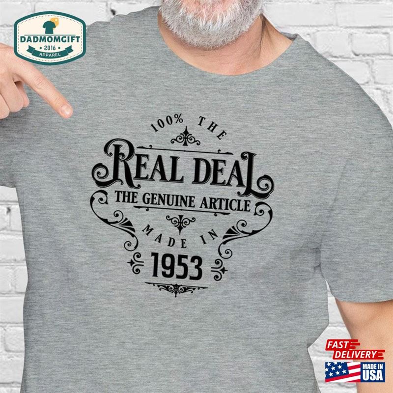 70Th Birthday Gifts For Him Mens T-Shirt The Real Deal 1953 Hoodie Classic