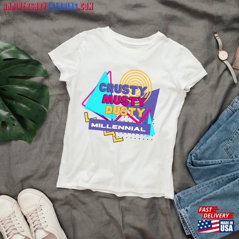 90S Nostalgia T-Shirt Vintage Design Tee Shirt Crusty Millennial For Women Hoodie – Bipubunny Store