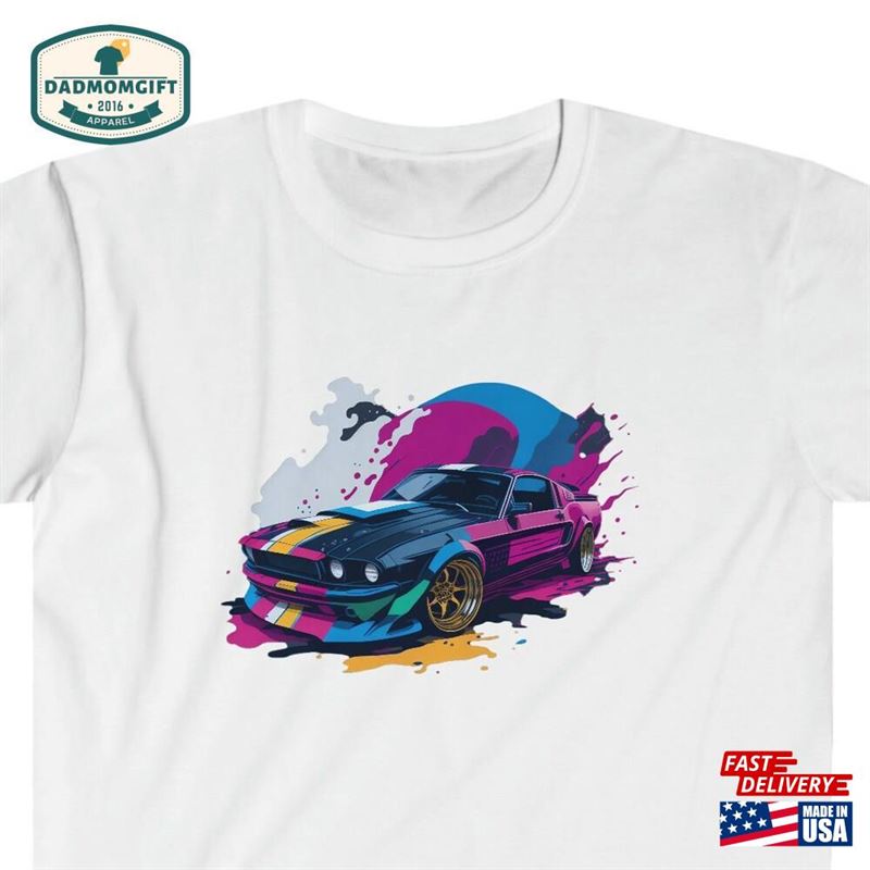 Abstract Retro Muscle Car T-Shirt Multi Color Design Vintage Inspired Unique Fashion Unisex Sweatshirt