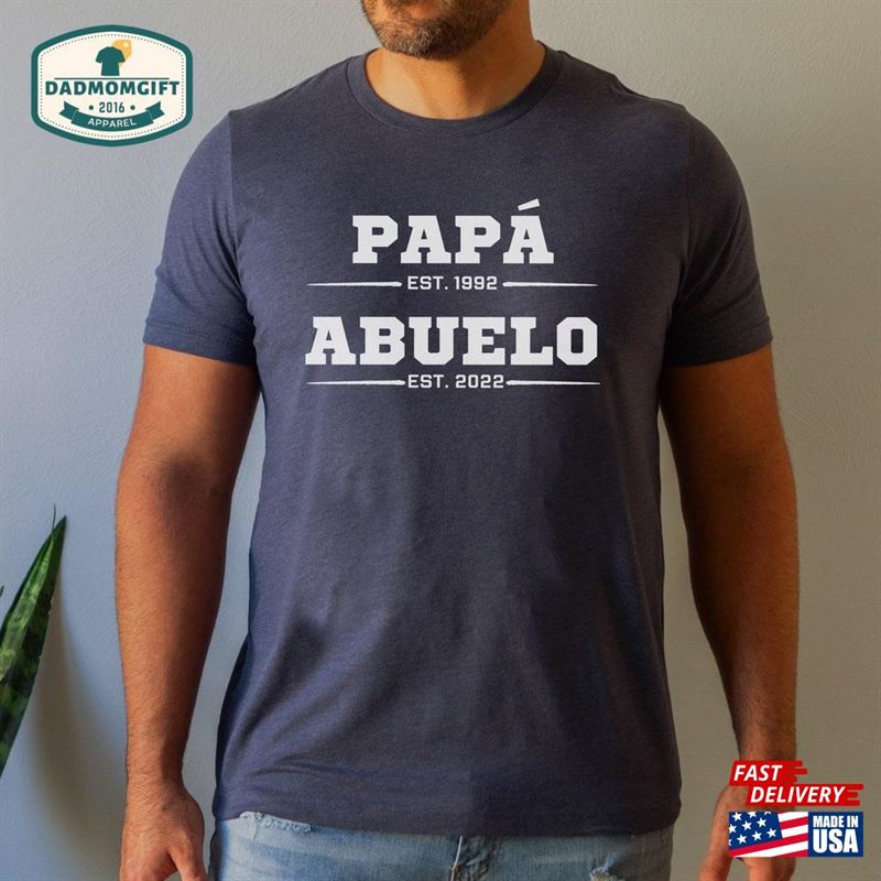 Abuelo Gift Personalized Shirt Baby Announcement Est Fathers Day Hoodie Unisex