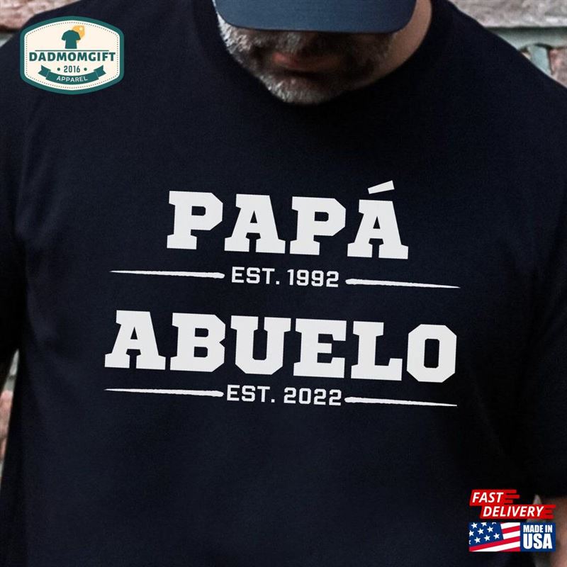 Abuelo Gift Personalized Shirt Baby Announcement Est Fathers Day Hoodie Unisex