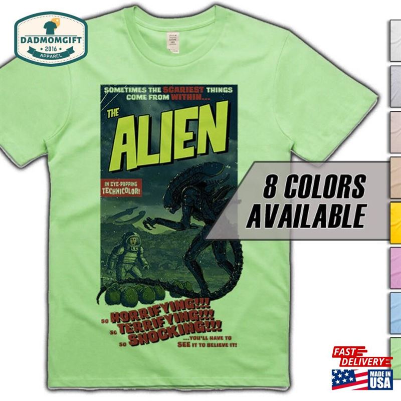 Alien V1 Movie T-Shirt 8 Colors Sizes S 5Xl Vintage Look Soft Cotton Classic