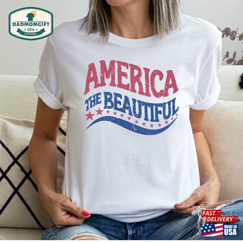 America The Beautiful Retro Shirt 4Th Of July Unisex Sweatshirt