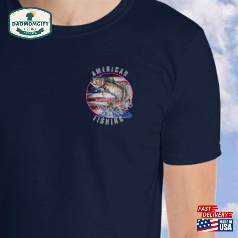 American Flag Fishing Shirt Fly Art Shirts Hoodie T-Shirt