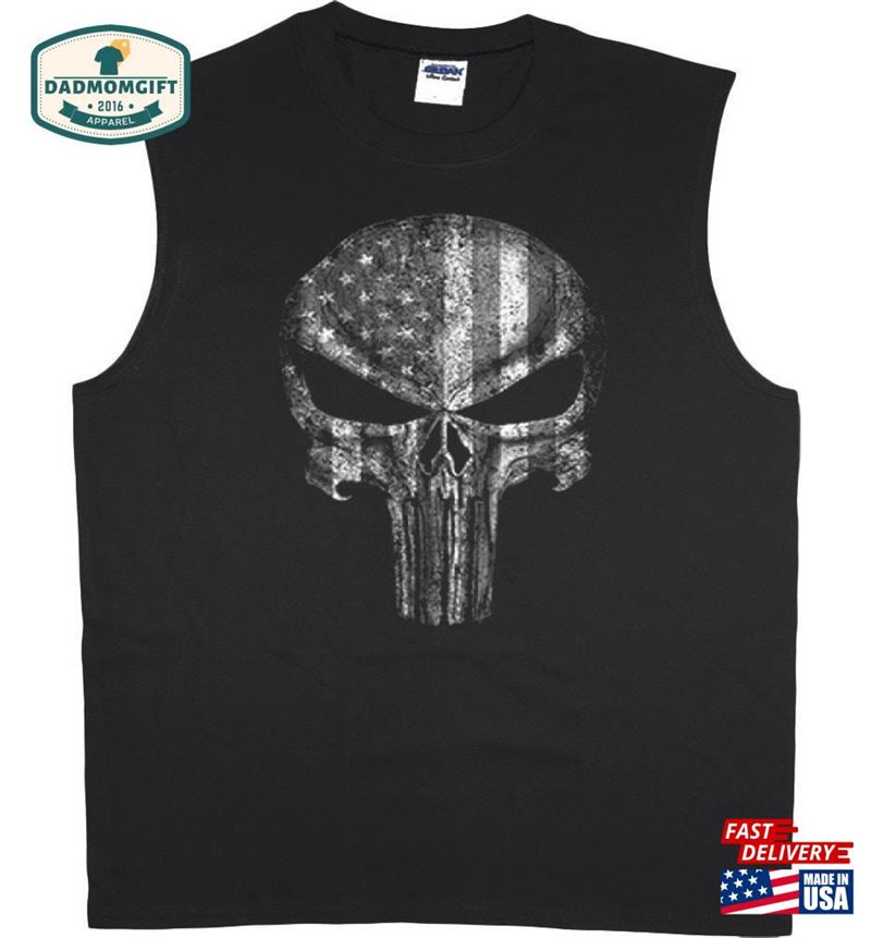 American Flag Skull Shirt Hoodie Unisex