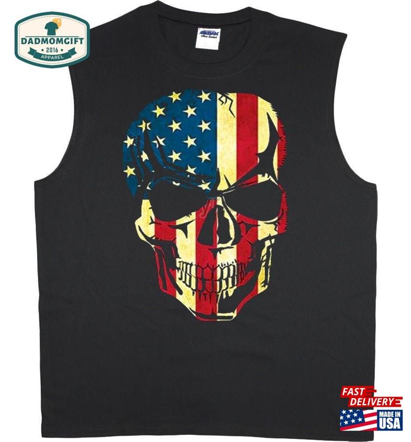 American Flag Skull Shirt Sweatshirt Classic