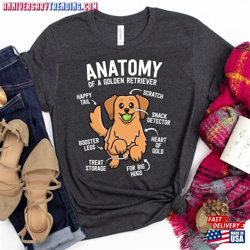 Anatomy Of A Golden Retriever T-Shirt Shirt Classic Hoodie -Bipubunny Store