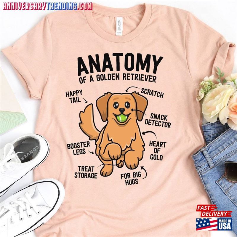 Anatomy Of A Golden Retriever T-Shirt Shirt Classic Hoodie -Bipubunny Store