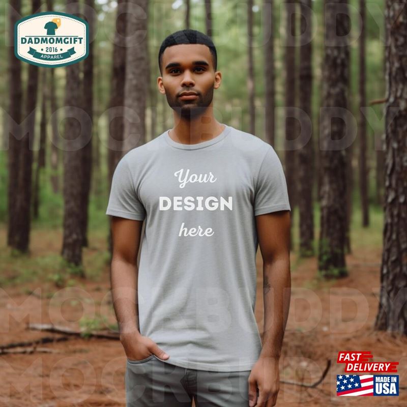 Ash Bella Canvas 3001 T-Shirt Mockup Mock For Men Unisex