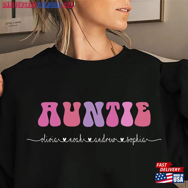 Auntie Est 2023 Sweatshirt Christmas Gift Custom Unisex -Bipubunny Store