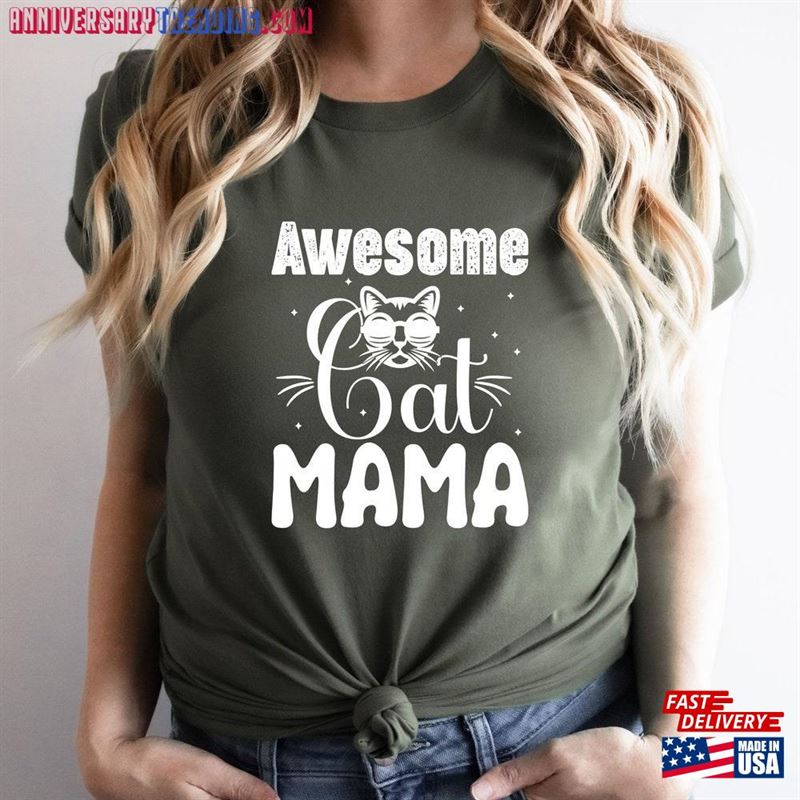 Awesome Cat Mama World’s Best Mom T-Shirt Unisex -Bipubunny Store