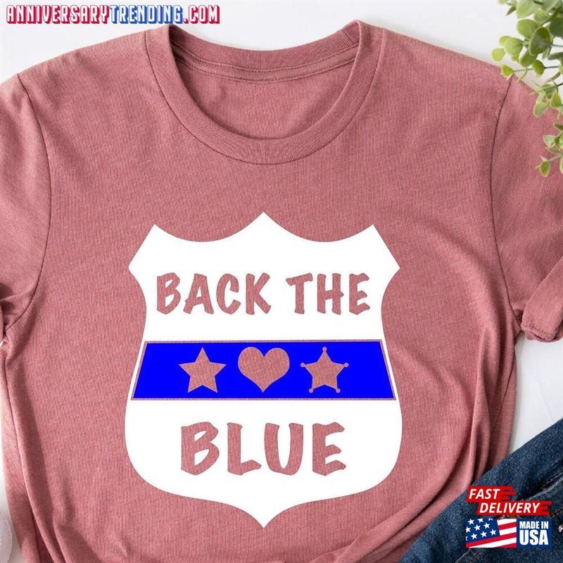 Back The Blue Shirt Police Tee Classic Sweatshirt -Bipubunny Store