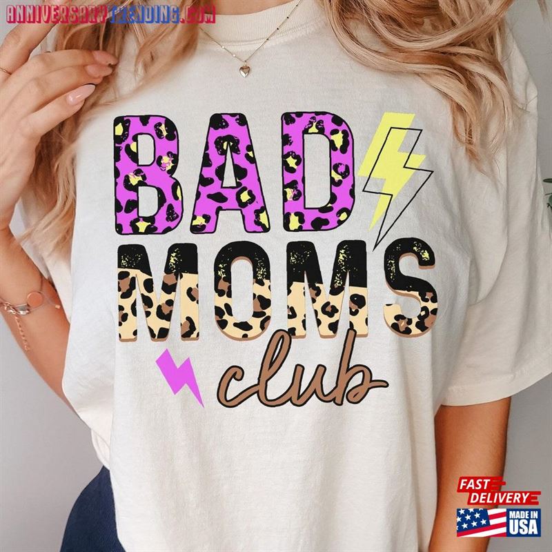 Bad Moms Club Shirt Cool Mom Leopard Plaid Sweatshirt T-Shirt – Bipubunny Store