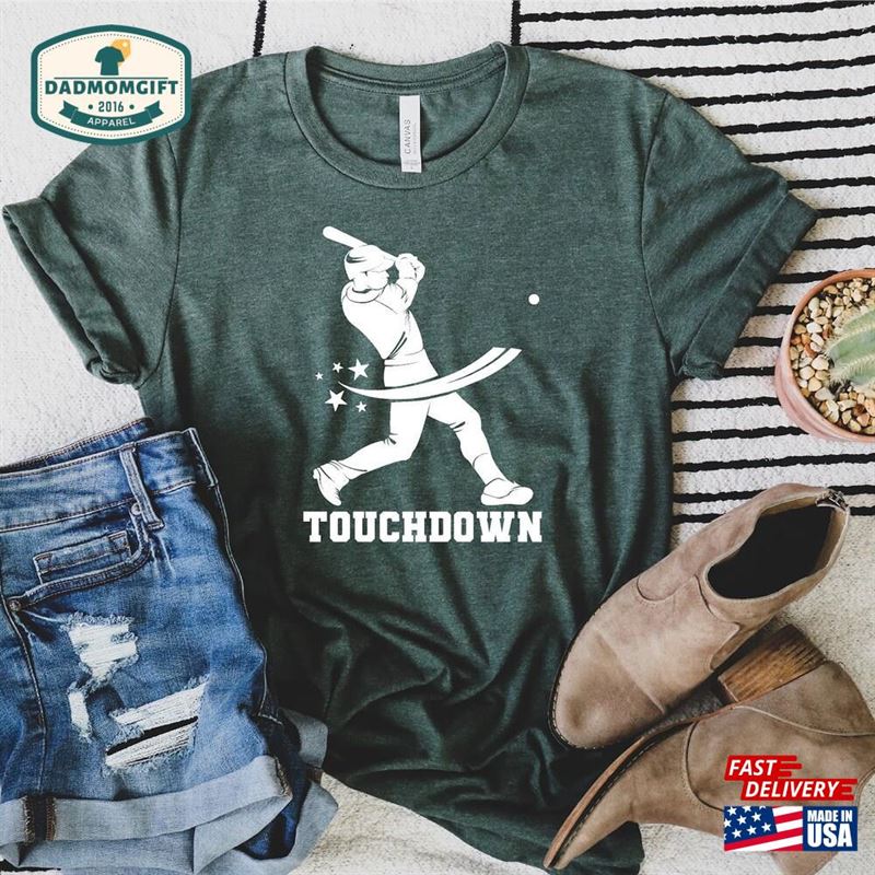 Baseball Fathers Day Shirt Dad T-Shirt Touchdown Classic Unisex