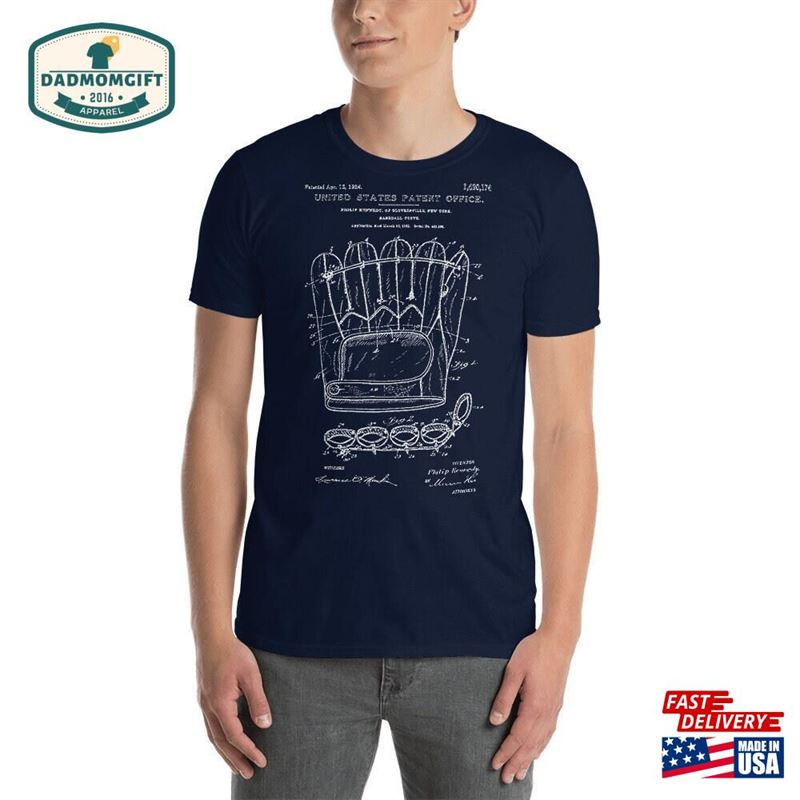 Baseball Glove Patent T-Shirt Dad Shirt Sports Mama Unisex