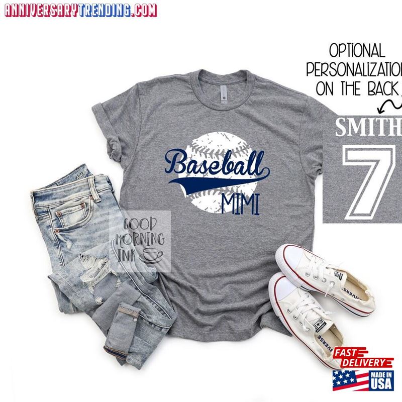 Baseball Mimi Shirt Personalized Tri Blend Tee Raglan Sweatshirt Classic – Bipubunny Store