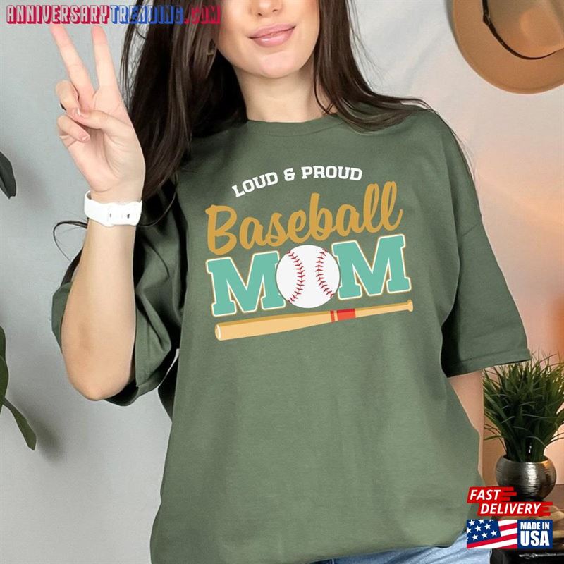 Baseball Mom Shirt Trendy Tee Funny Season Mama Loud And Proud At The Ballpark Unisex T-Shirt – Bipubunny Store