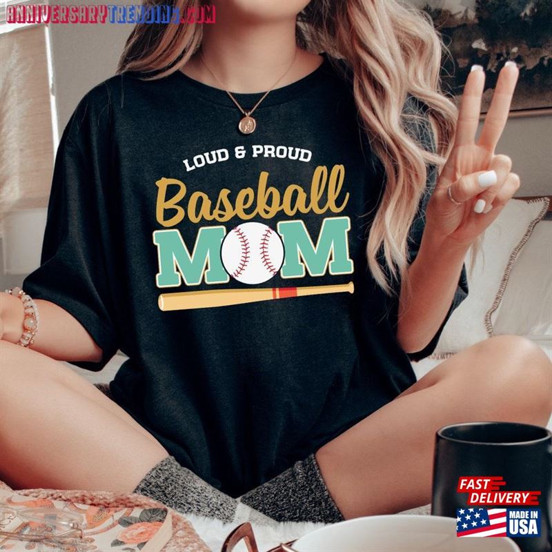 Baseball Mom Shirt Trendy Tee Funny Season Mama Loud And Proud At The Ballpark Unisex T-Shirt – Bipubunny Store