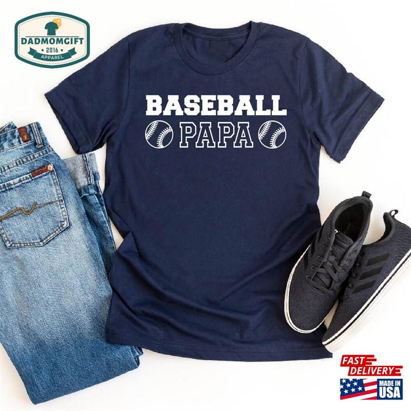 Baseball Papa T-Shirt Dad Shirt Fathers Day Sweatshirt