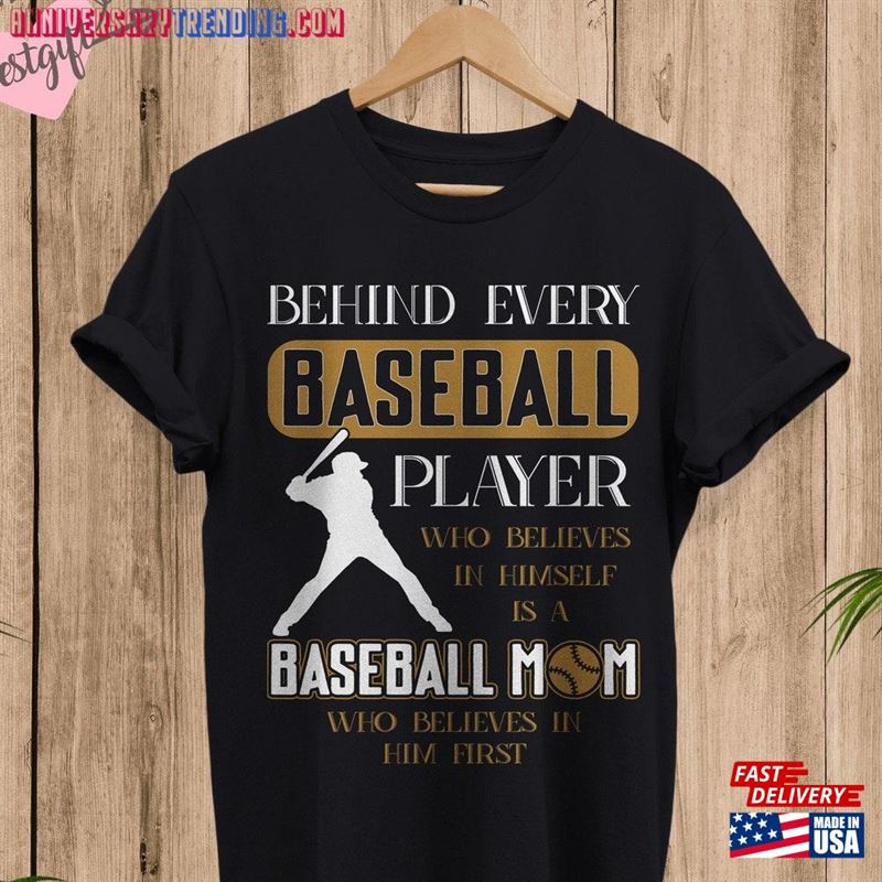 Baseball Shirt Gifts Behind Every Player Is A Mom Sweatshirt Unisex -Bipubunny Store