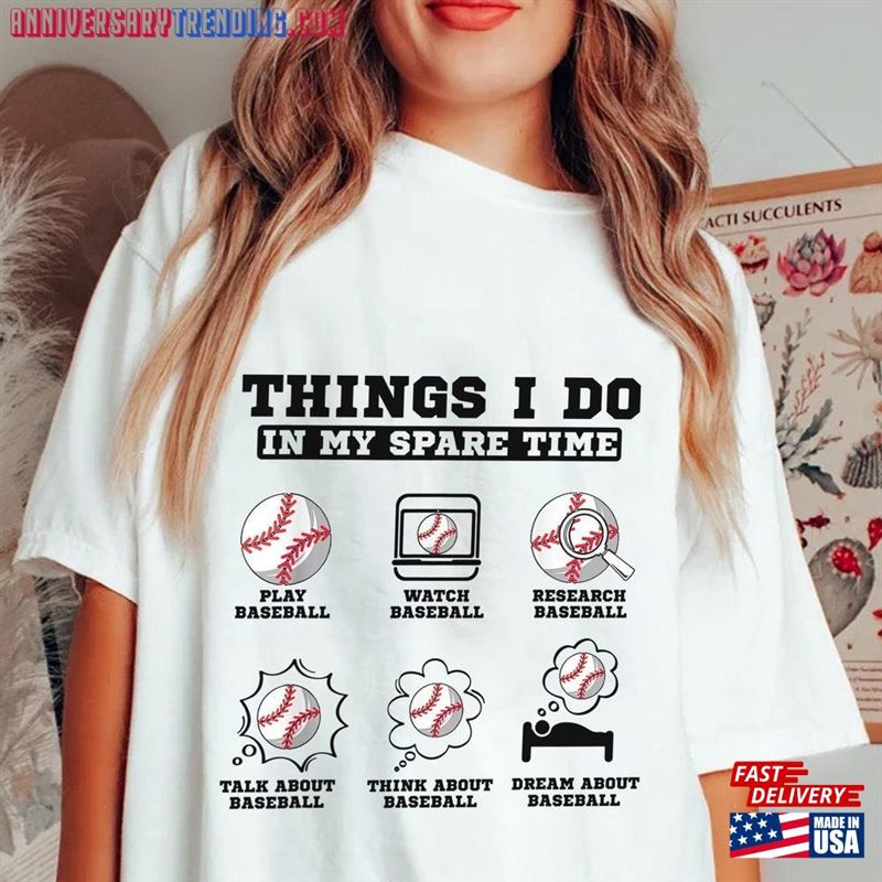 Baseball Shirt Things I Do In My Spare Time Gift Classic Hoodie – Bipubunny Store