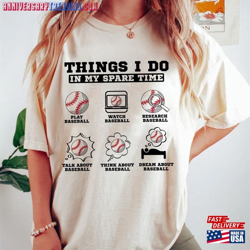 Baseball Shirt Things I Do In My Spare Time Gift Classic Hoodie – Bipubunny Store