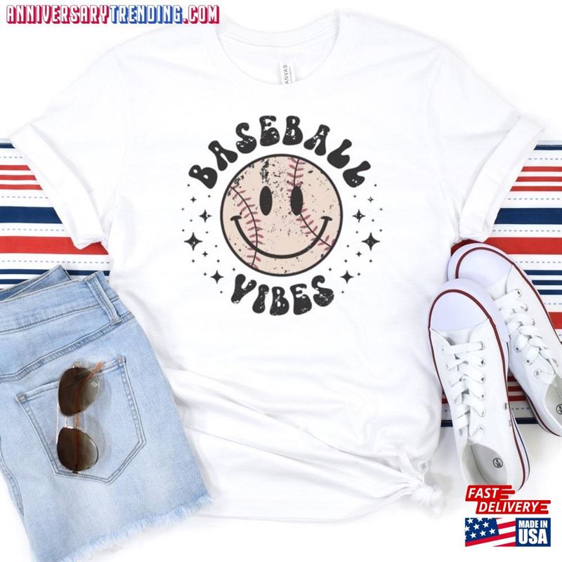 Baseball Vibes T-Shirt Retro Groovy Shirt Unisex Hoodie – Bipubunny Store