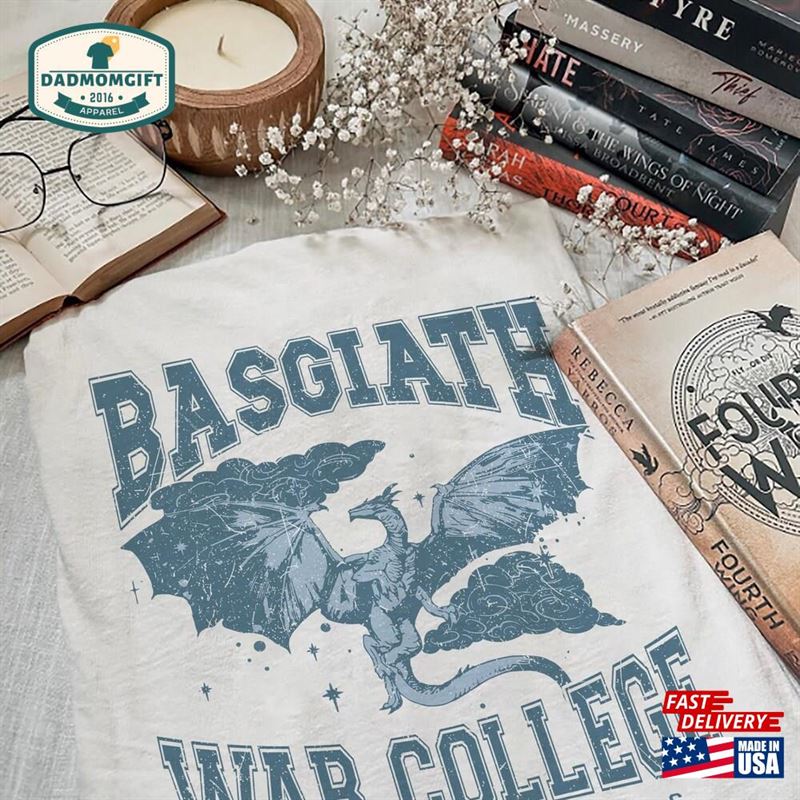 Basgiath War College Shirt Fourth Wing Dragon Rider Violet Sorrengail Xaden Riorson Fantasy Bookish Unisex T-Shirt